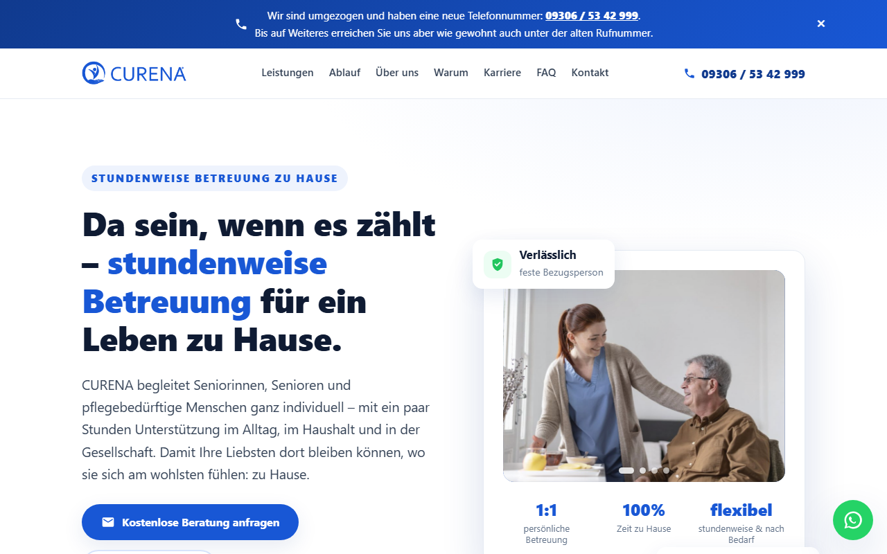 CURENA — hourly senior care